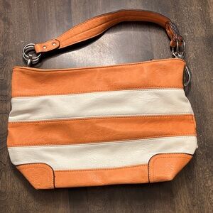 Orange and Cream Women's Bag
